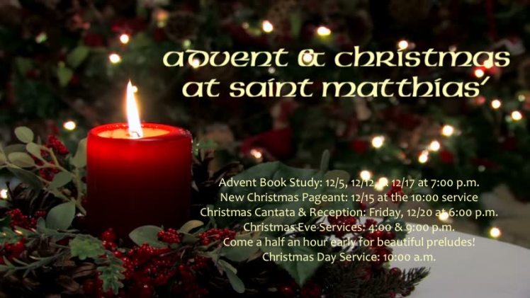 Advent &amp; Christmas Schedule 2019B
